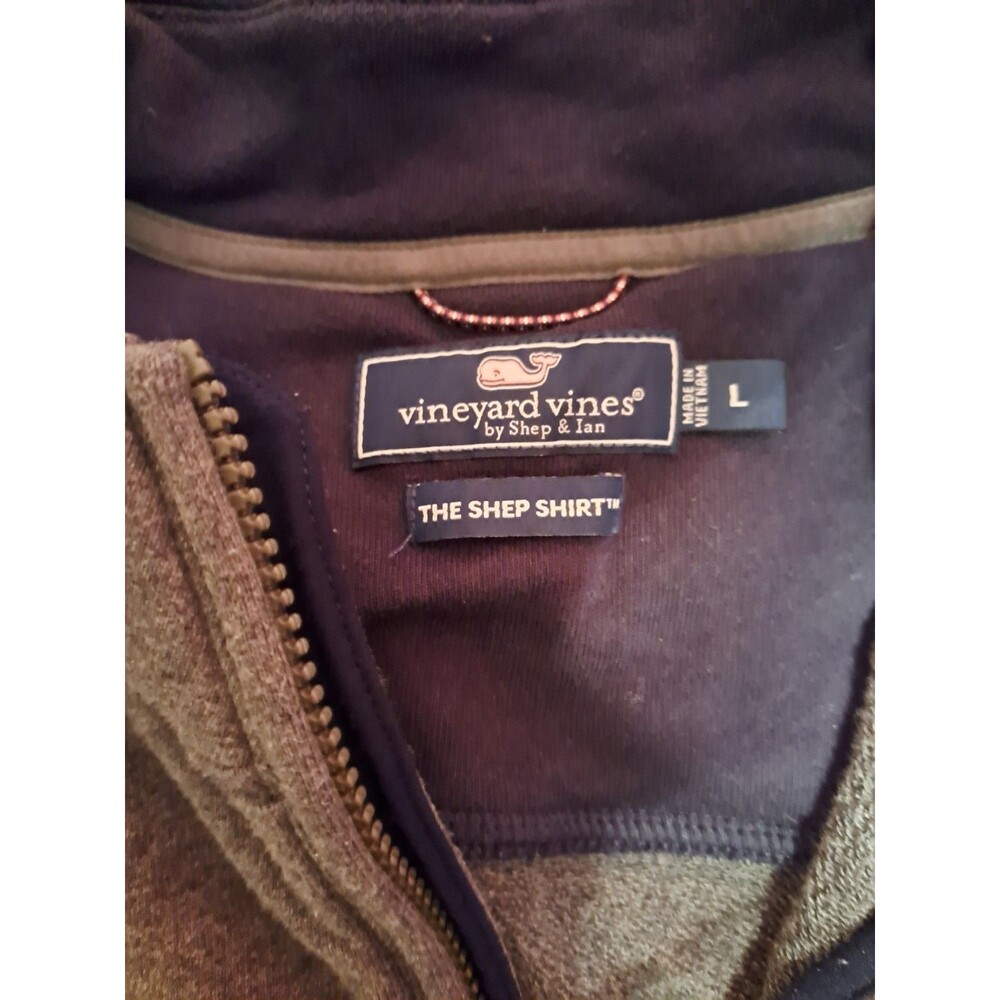 Vineyard Vines Men’s Shep Pullover Sweatshirt Quarter Zip Large Grey - Picture 9 of 10